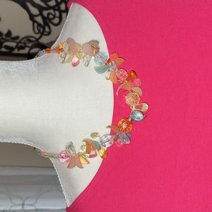 MCM Pastel Acrylic Faceted Colorful Beaded Necklace
